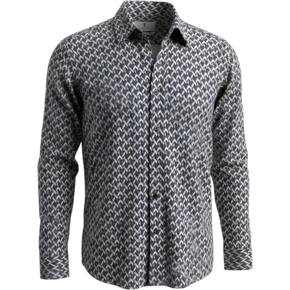 Father Sons Stretch Slim Fit Long Sleeve Button Up Top Mens XXL Geometric Purple
